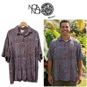 NoaNoa ✨ Hawaii • Men’s Button Down • Aloha Shirt • MEDIUM *** Note Stain